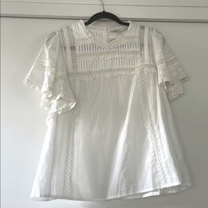 Boden White Lace Blouse size 14